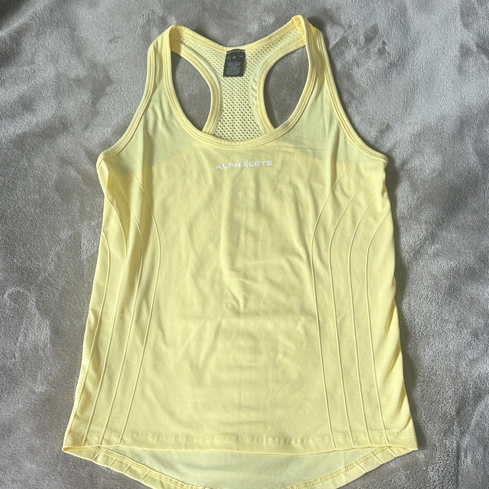 Alphalete Women's Yellow Compression Tank Top